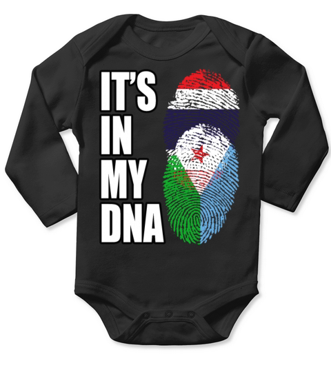 Thai And Djiboutian Vintage Heritage DNA Flag Long Sleeve Baby One-Piece
