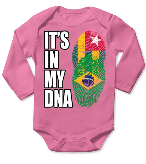 Togolese And Brazilian Mix Heritage DNA Flag Long Sleeve Baby One-Piece
