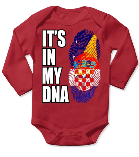 Tokelauan And Croatian Mix Heritage DNA Flag Long Sleeve Baby One-Piece