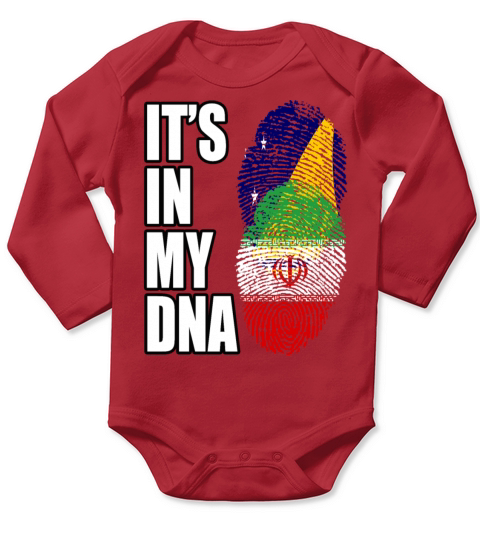 Tokelauan And Iranian Mix Heritage DNA Flag Long Sleeve Baby One-Piece