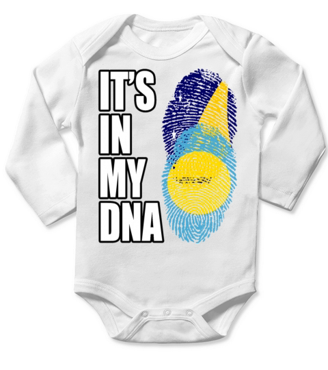 Tokelauan And Palauan Mix Heritage DNA Flag Long Sleeve Baby One-Piece