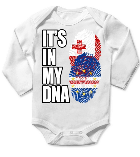Tongan And Cabo Verdean Mix Heritage DNA Flag Long Sleeve Baby One-Piece