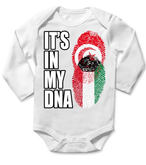 Tunisian And Kuwaiti Mix Heritage DNA Flag Long Sleeve Baby One-Piece