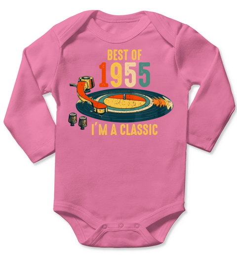 Vintage 1955 Im Classic 66th Birthday Long Sleeve Baby One-Piece