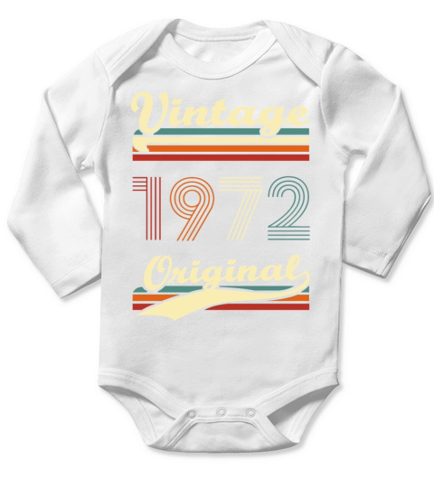 Vintage 1972 original 50 years anniversary Long Sleeve Baby One-Piece
