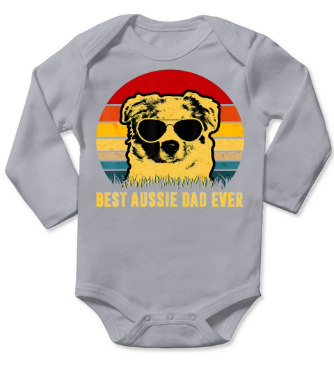 Vintage Best Aussie Dad Ever Dog Dad T Shirt - 16oz Glass Beer Mug Long Sleeve Baby One-Piece