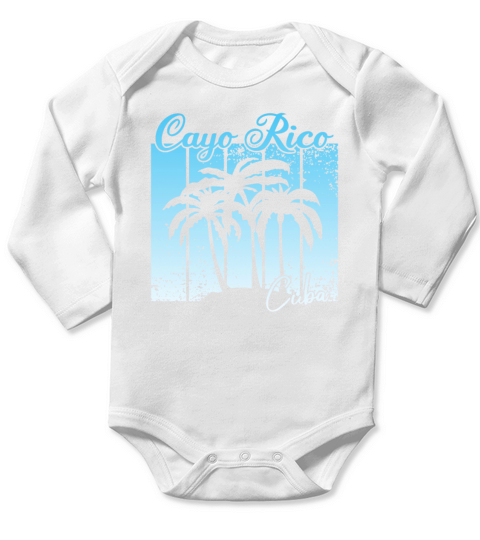vintage Cayo Rico Cuba sunset Long Sleeve Baby One-Piece