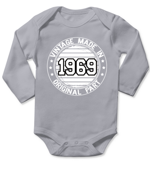 Vintage Made In 1969 Original Part Birthday 1969 Long Sleeve Baby One-Piece