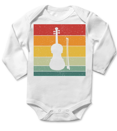 Vintage Retro Violin Vintage Music Long Sleeve Baby One-Piece
