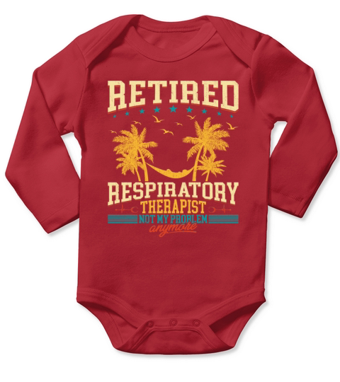 Vintage Style Retired Respiratory Therapist RT Long Sleeve Baby One-Piece