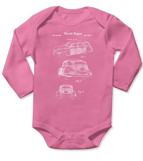 Vintage Woody Station Wagon Shirt - Woodie Automobile Car Long Sleeve Baby One-Piece