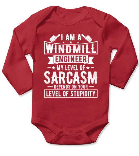 Windmill Engineer - Funny Windmill Engineering Long Sleeve Baby One-Piece