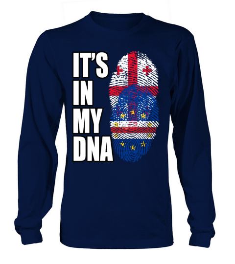 Georgian And Cabo Verdean Mix Heritage DNA Flag Long sleeved Unisex