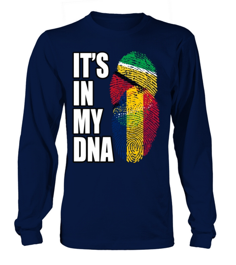 Guyanese And Chadian Mix Heritage DNA Flag Long sleeved Unisex