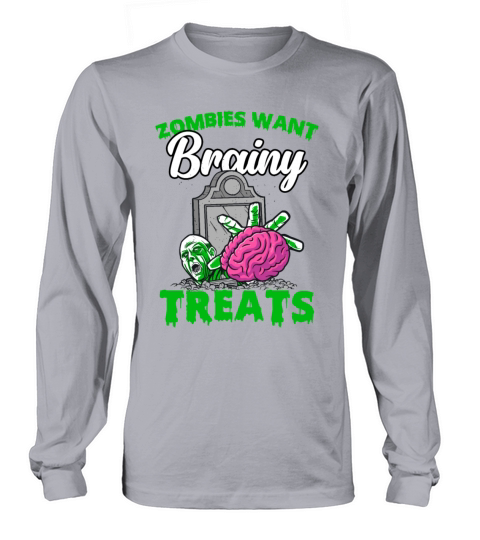 Spooky Halloween Zombie For Trick Or Treat Brainy Long sleeved Unisex