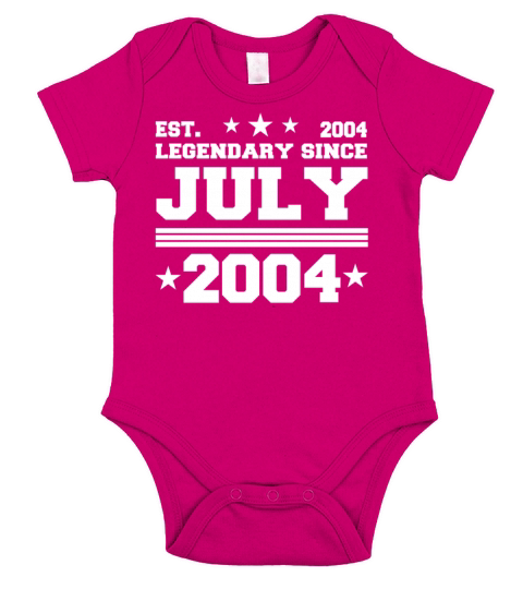 18th birthday July vintage 2004 gift idea Short Sleeve Baby One-Piece