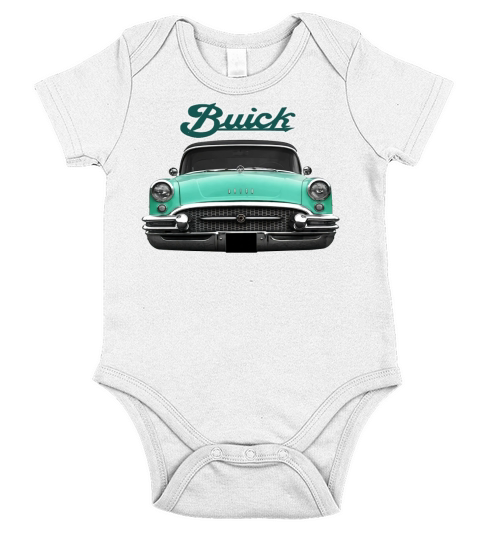1955 Buick Front Green Short Sleeve Baby One-Piece