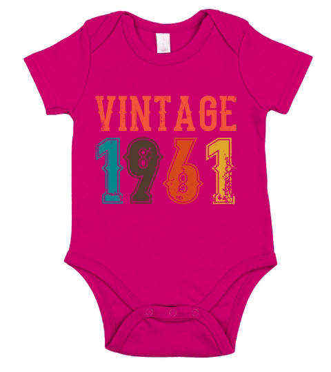 1961 Born Birthday Dad Vintage 1961 Short Sleeve Baby One-Piece