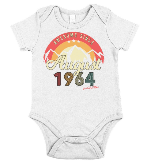1964 August Vintage Short Sleeve Baby One-Piece