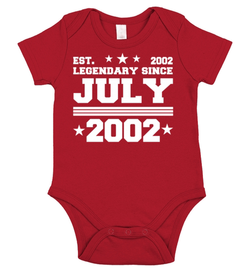 20th birthday July vintage 2002 gift idea Short Sleeve Baby One-Piece
