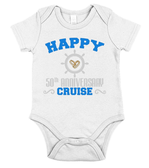 50th Anniversary T-Shirt For Cruise Lover. Gift For Couple. Short Sleeve Baby One-Piece