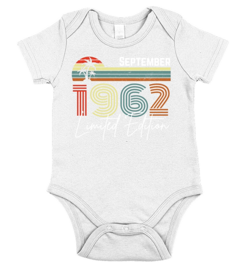 60 Years September 1962 Vintage Limited Edition Short Sleeve Baby One-Piece