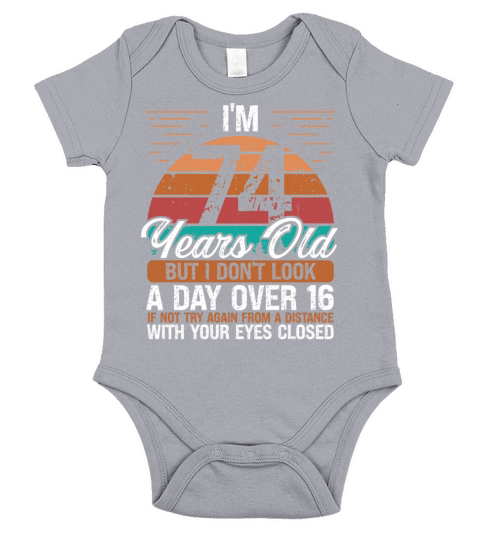74 Birthday Day over 16 Vintage 74 Years Old Short Sleeve Baby One-Piece