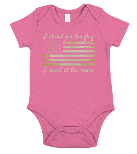 american flag i stand for the flag christian patriotic shirt Short Sleeve Baby One-Piece