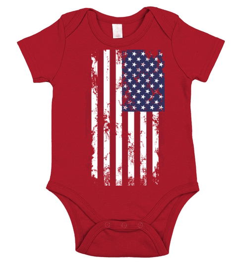 American flag vintage style grunge texture Short Sleeve Baby One-Piece