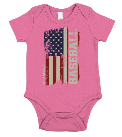 Baseball Fan Usa American Flag Short Sleeve Baby One-Piece