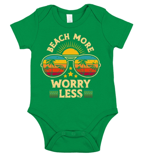 Beach More Worry Less Short Sleeve Baby One-Piece
