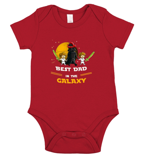 Best Dad in the galaxy. Father and 2 sons Short Sleeve Baby One-Piece