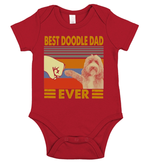 Best Doodle Dad Ever Vintage shirt Short Sleeve Baby One-Piece