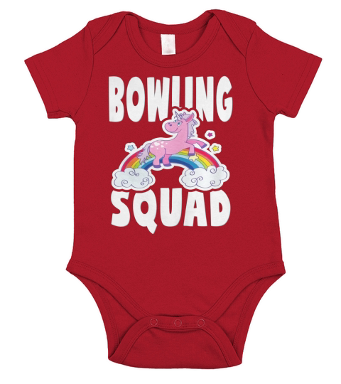 Bowling Squad Rainbow Unicorn Team Sports Party Short Sleeve Baby One-Piece