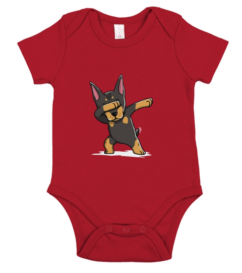 Chemise Doberman Dab drôle Short Sleeve Baby One-Piece
