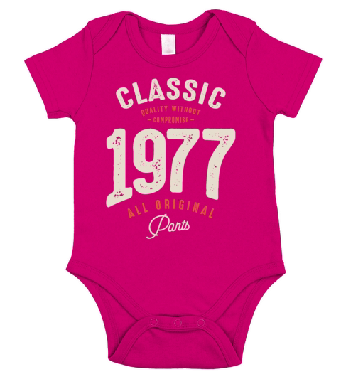 Classic 1977 - 45th Birthday Retro Vintage Short Sleeve Baby One-Piece