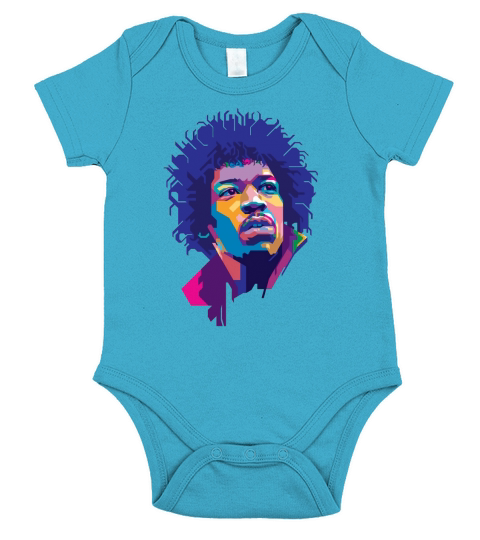 Color Jimi Hendrix Short Sleeve Baby One-Piece