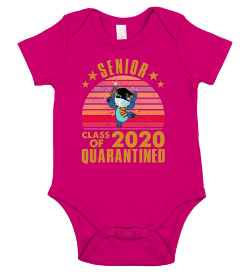 Cute Stitch Disney Senior 2020 Shirt Class Of 2020 Graduation Quarantine Short Sleeve Baby One-Piece