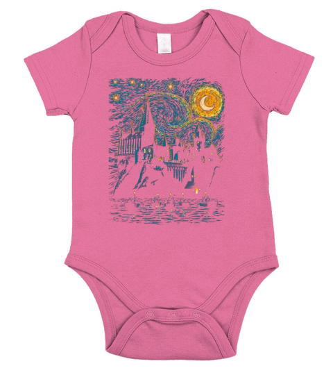 École de Poudlard à la Van Gogh Short Sleeve Baby One-Piece