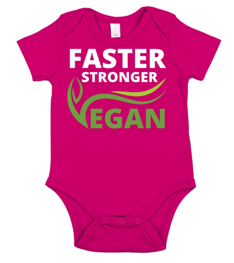 FASTER STRONGER VEGAN Short Sleeve Baby One-Piece