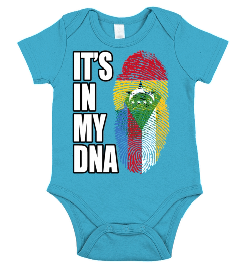 Ghanaian And Comoran Mix Heritage DNA Flag Short Sleeve Baby One-Piece