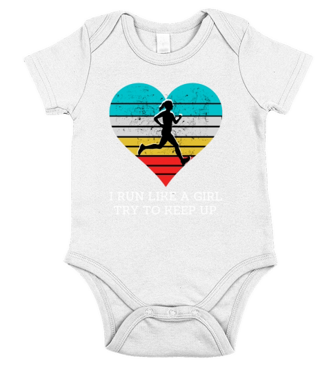 Girls Cross Country Running Retro Vintage Run Tumb Short Sleeve Baby One-Piece