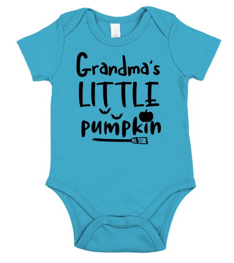 Grandmas Little Pumpkin Halloween Short Sleeve Baby One-Piece