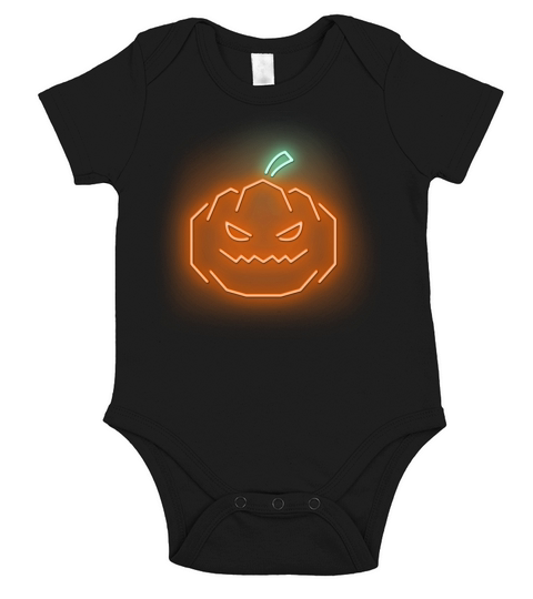 Halloween scary lighty pumpkin Short Sleeve Baby One-Piece
