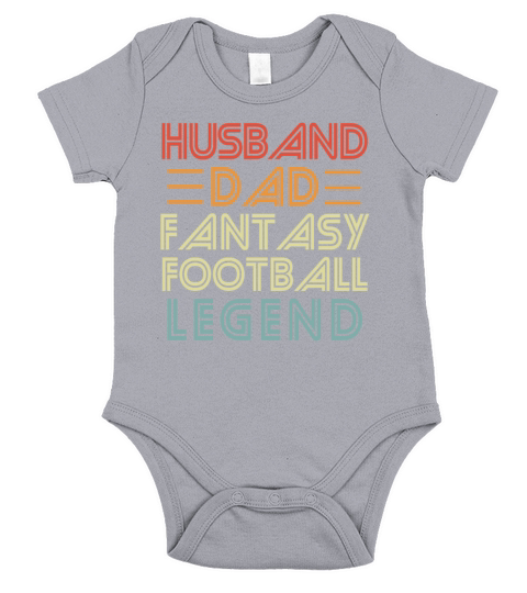 Husband Dad Fantasy Football Legend Vintage Retro Short Sleeve Baby One-Piece