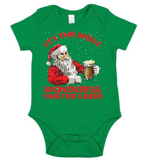 Its The Most Wonderful Time For A Beer Christmas Short Sleeve Baby One-Piece