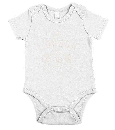 London Great Britain Vintage Crown Short Sleeve Baby One-Piece