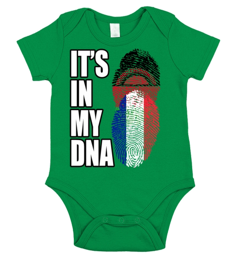 Malawian And French Mix Heritage DNA Flag Short Sleeve Baby One-Piece