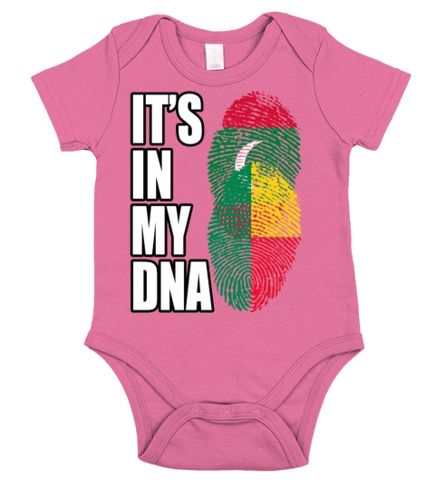 Maldivian And Benin Mix Heritage DNA Flag Short Sleeve Baby One-Piece
