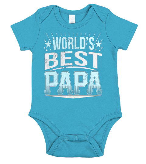 Mens Worlds Best Papa T-Shirt Short Sleeve Baby One-Piece